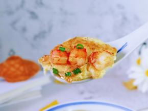 鲜嫩可口的双虾蒸蛋，特别适合老人及孩子。