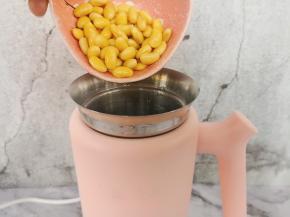 黄豆清洗干净，倒入破壁机。