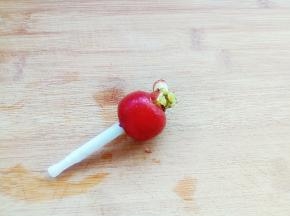 用一根硬点的吸管去掉山楂籽。