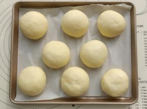 发至2倍大左右，手指粘面粉按一下，有慢慢回弹即可。