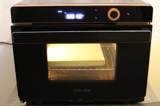 蒸烤箱设置上下火功能，预热150度，上下火，中层30分钟（如果你要正卷，那么最后5分钟可以调高上火至170度，如果你要反卷，那么建议你就按这个温度烤）。