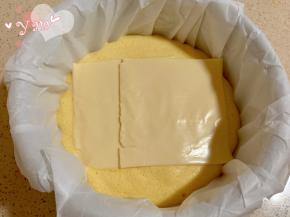 放入两片芝士片。