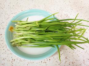 看看自己种的蒜苗，绿油油的特别喜人。