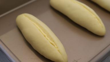 挤在中间的裂口处。