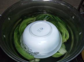 拿一个干净无油的容器把菜压在水里面