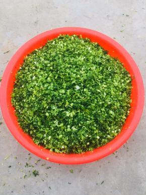 揉好的腊菜腌制20分钟左右！