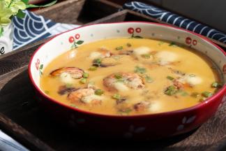 海鲜蒸蛋成品图