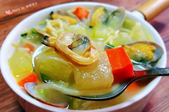 冬瓜金针菇蚬子汤