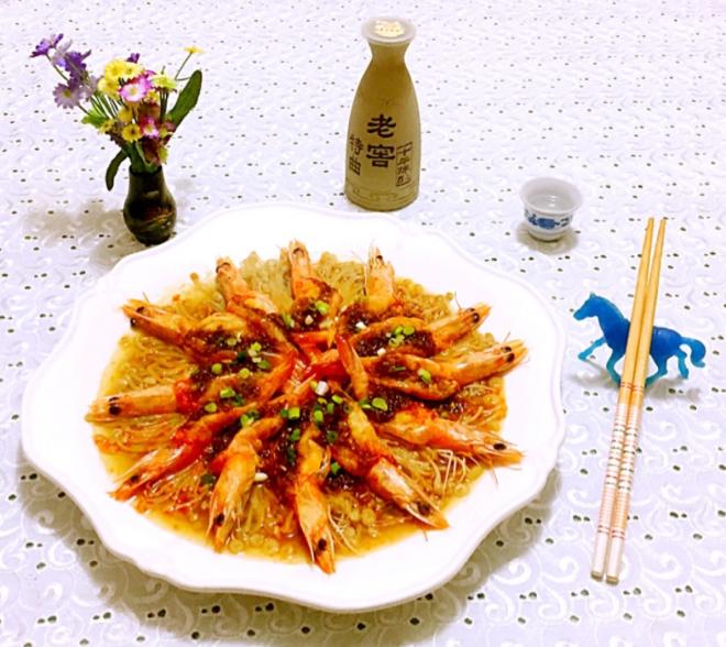 蒜蓉海虾蒸金针菇