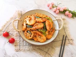 麻辣鲜香的干锅虾。