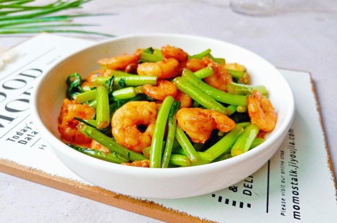 茼蒿炒虾仁