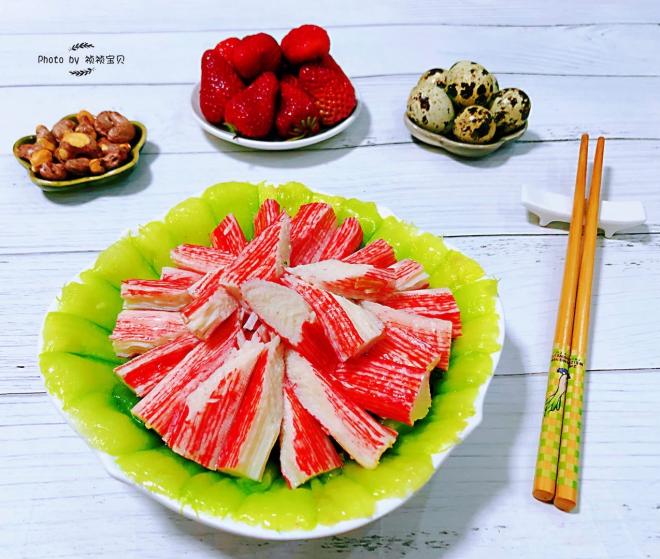 蒜蓉油菜炒蟹足棒