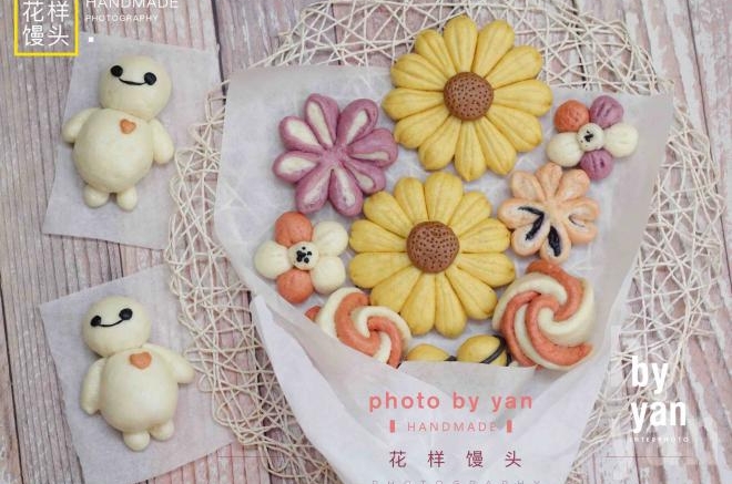 卡通大白&花朵馒头