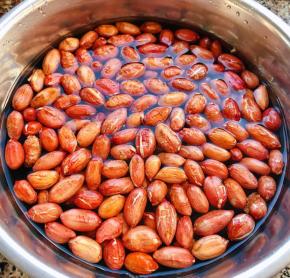 花生洗净在清水中浸泡半小时这样炖出来的花生口感更佳