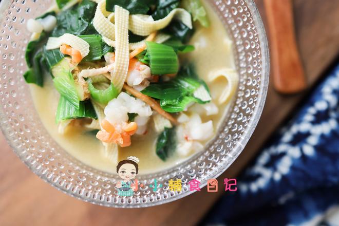 10个月以上豆腐皮虾仁汤