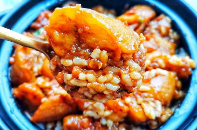 糖醋茄子拌饭
