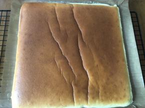 烤好后快速取出，放到晾网上晾凉，我拎的时候给整出了褶皱，郁闷。