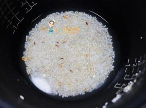 谷物米50g+60g水放入电饭锅