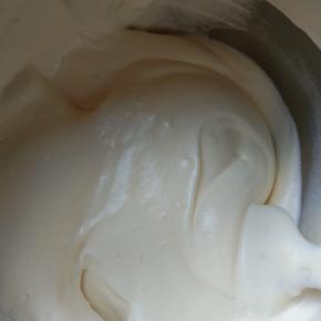 切拌均匀的蛋糕糊没有蛋白霜就可以了