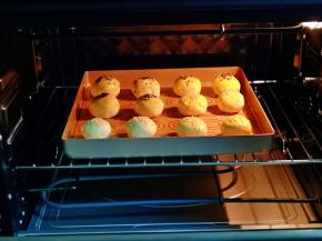 烤箱185度提前预热5分钟，烤盘入烤箱中层，上下185度烤30分钟。(烤箱温度及时间仅供参考)