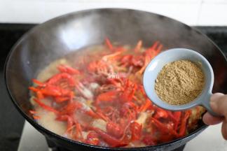 加入盐、胡椒粉、生抽、三分之二的十三香粉，转小火煮十分钟左右入味；