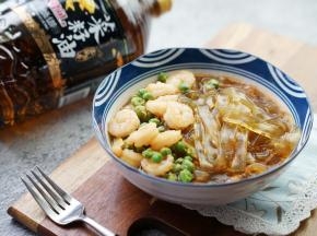 这样子一碗好吃有味的薯粉汤完成。