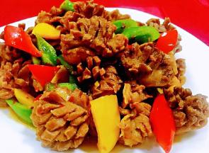 鸡胗切成菊花形状真是超级漂亮