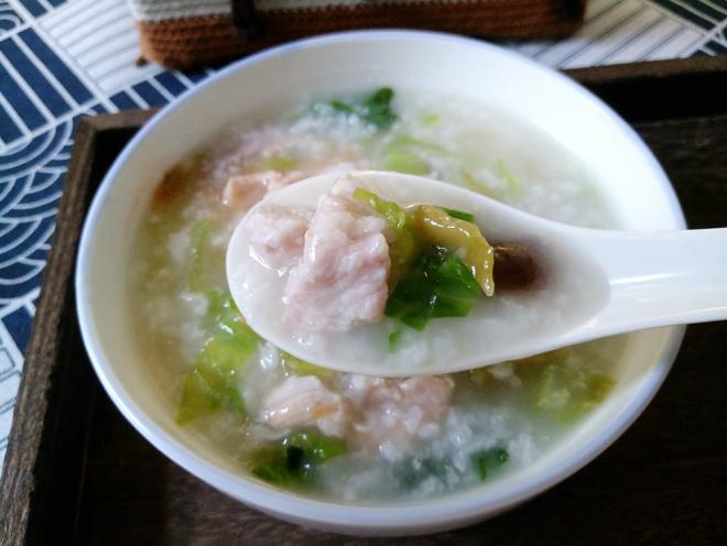 香菇青菜肉片粥