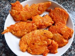 鸡排熟透而不硬即可