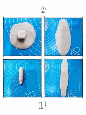 3⃣ 将油酥面团的所有配料混合揉匀，用手掌跟使劲搓。猪油一定要用凝固的猪油，不能是液体。油酥是酥皮层次分明的关键，一定要将油酥充分揉匀，光滑细腻，不能有粉末和颗粒！