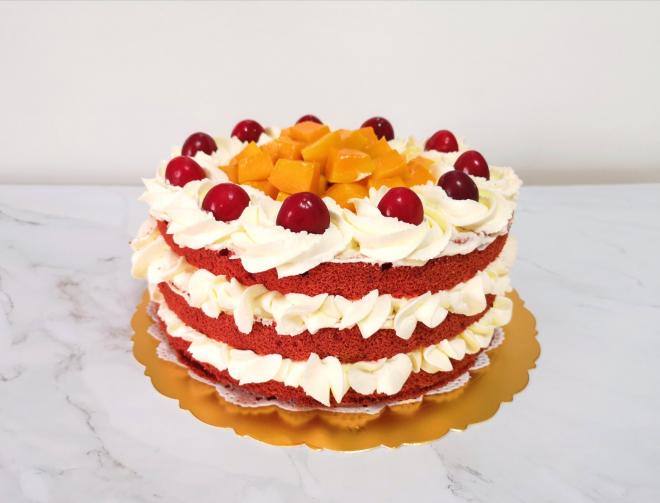 红丝绒水果裸蛋糕