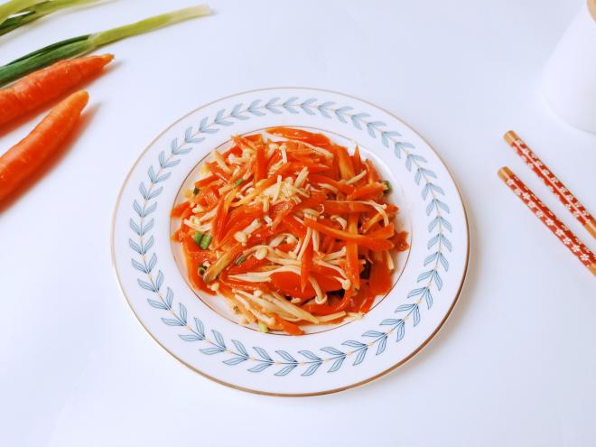 金针菇炒胡萝卜