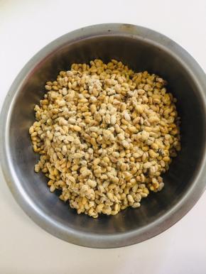 把发酵好的豆子移到无水无油的盆里！