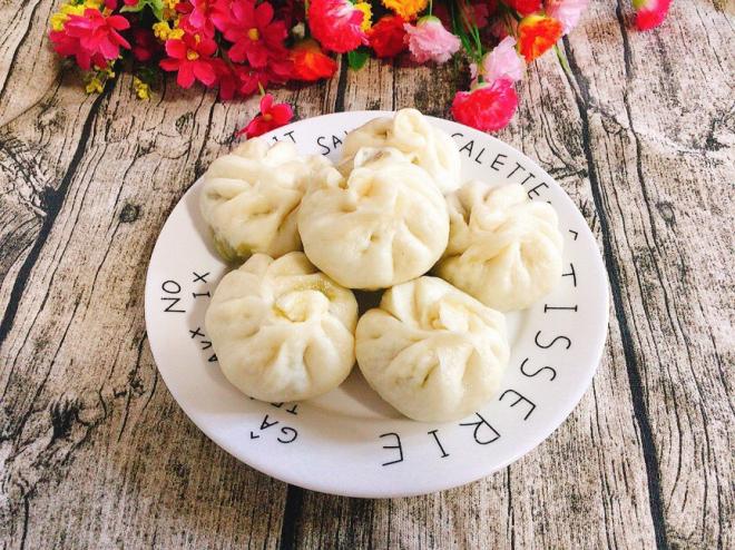 干豆角猪油渣馅儿包子