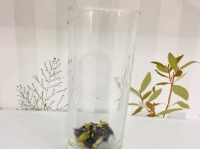 取10朵蝶豆花放入杯中！