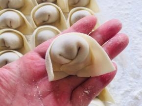 一个漂亮的饺子就包好啦！