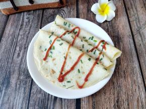 如果盐放少了，饼不够味，可以挤点番茄酱就好吃了。