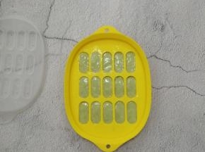 然后把面糊挤入模具中