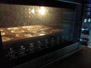 放入已经预热到上下火120度的东菱烤箱中下层，烘烤45分钟，再转150度，烘烤15分钟即可。（实际烘烤温度要根据自家烤箱脾气而定）