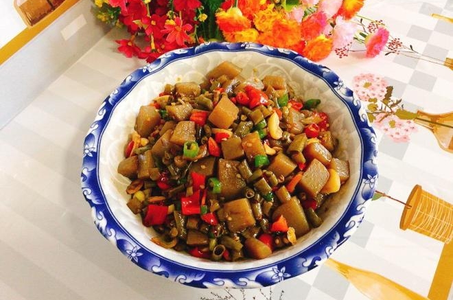 酸豇豆泡椒炒魔芋