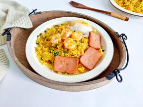 金灿灿的耳光米饭就做好了！