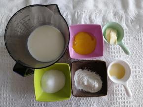 步骤1、先做内馅卡仕达酱，准备材料A部分。