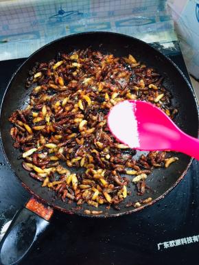 煎至蜂仁金黄酥脆了，放少许盐调味！