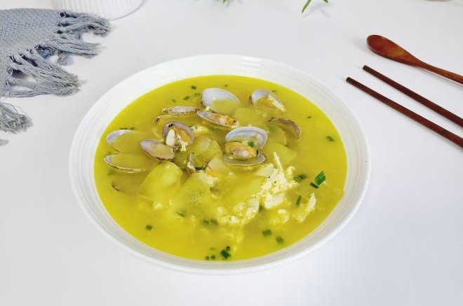 冬瓜花蛤鸡蛋汤