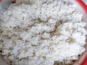 直至糯米全部倒入盆中，与酒曲拌匀。最后还要留1克左右的酒曲。