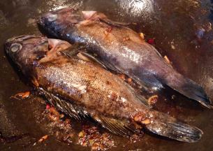 黑鱼放入锅中两面煎一下