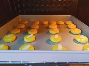 烤盘放在中层上下火160度烤15—20分钟【具体烤制时间根据各家烤箱温度来调节。】