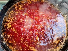 开中火把水分熬干！