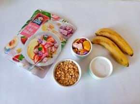 桂格活菌麦果脆里面的水果类与酸奶块挑另外放，只用燕麦片。