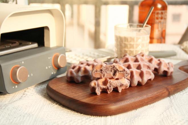 不规则紫薯华夫饼